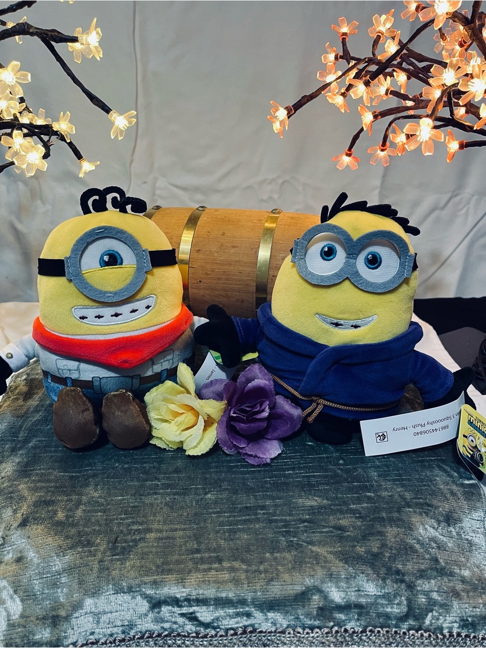 Lot of Two Yellow Plush Minion-Themed Kids Backpack Buddy